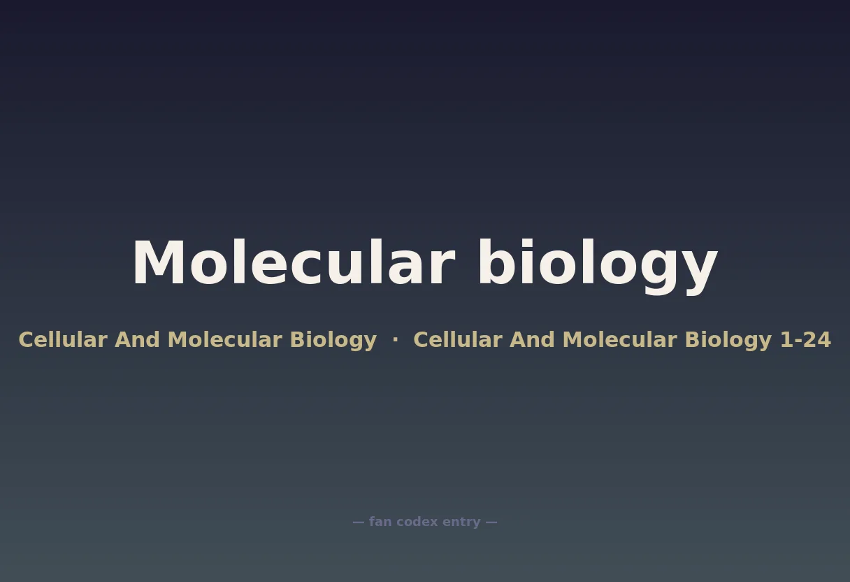 Molecular biology