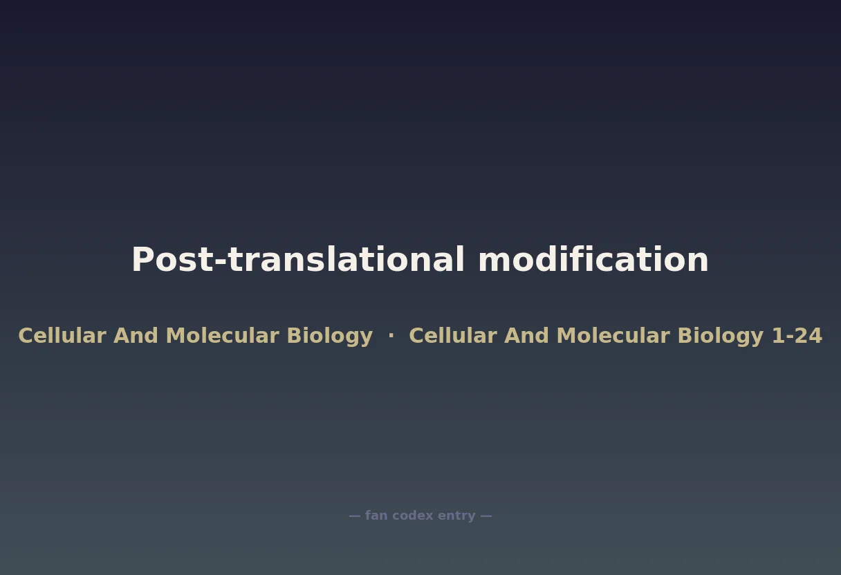 Post-translational modification